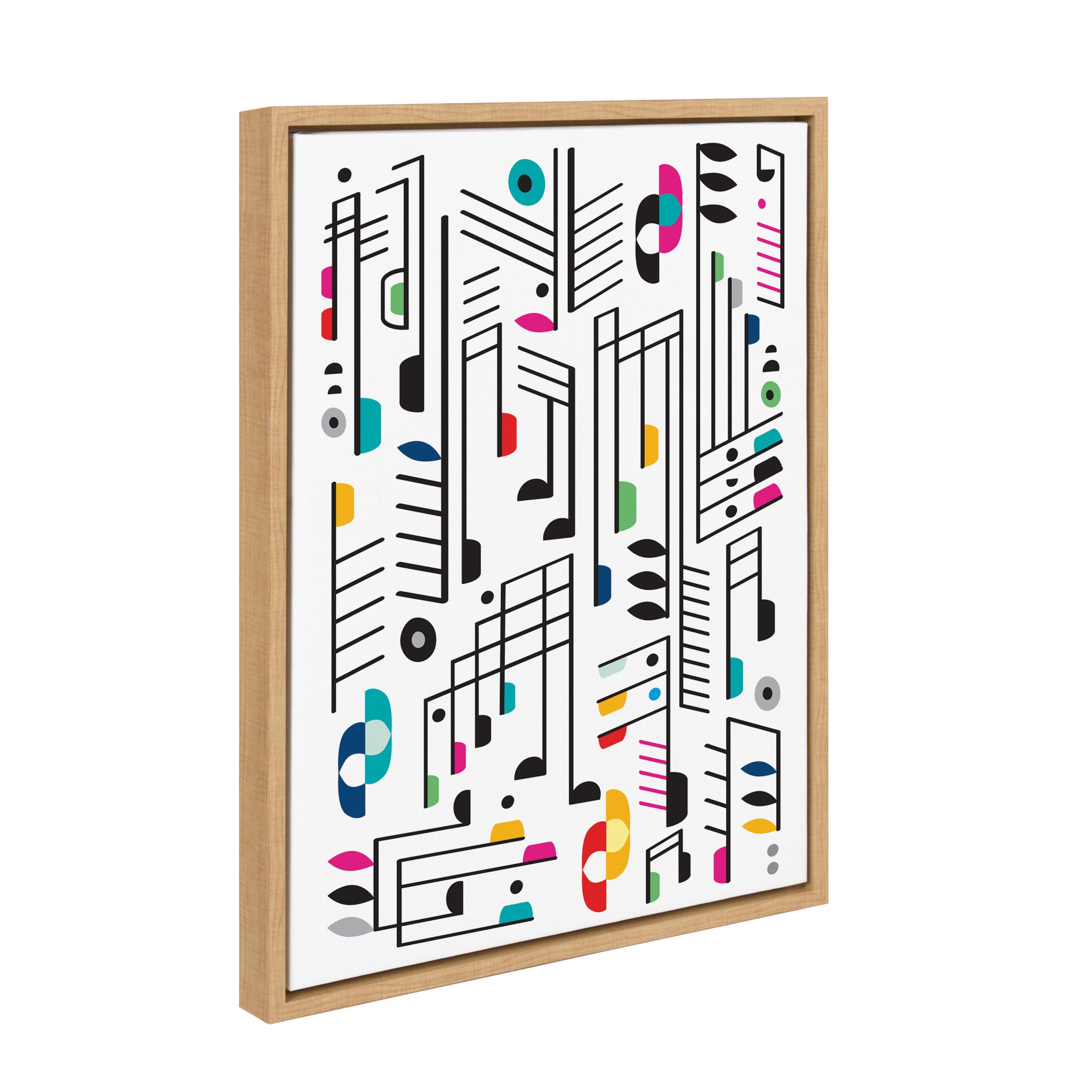 Sylvie Music Notes Framed Canvas By Rachel Lee of My Dream Wall