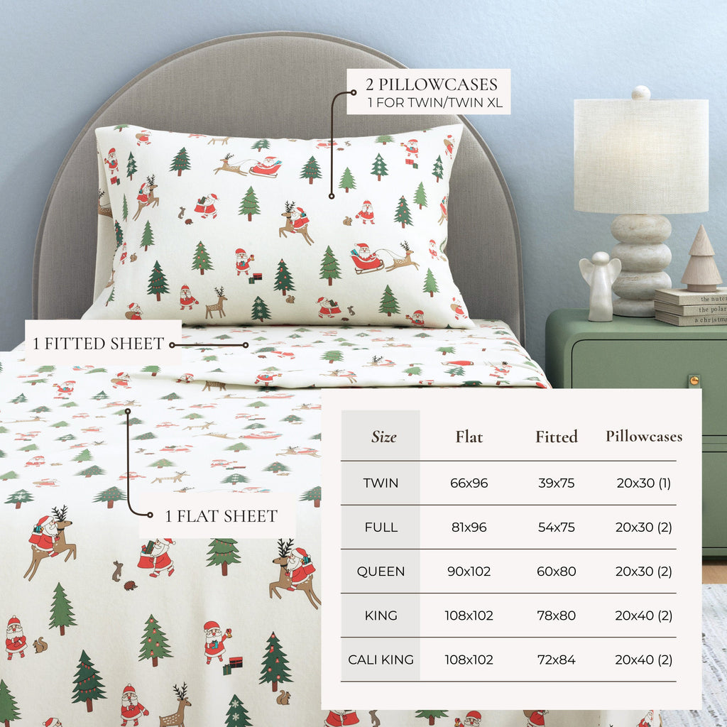 Turkish Cotton Christmas Flannel Sheet - Whittaker Collection