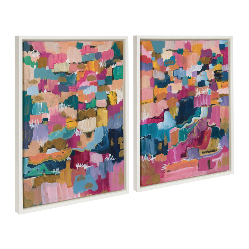 Sylvie Applause Framed Canvas Set by Leah Nadeau