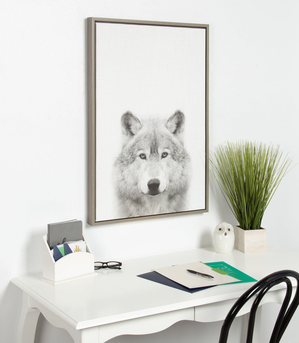 Sylvie Wolf Framed Canvas by Simon Te Tai
