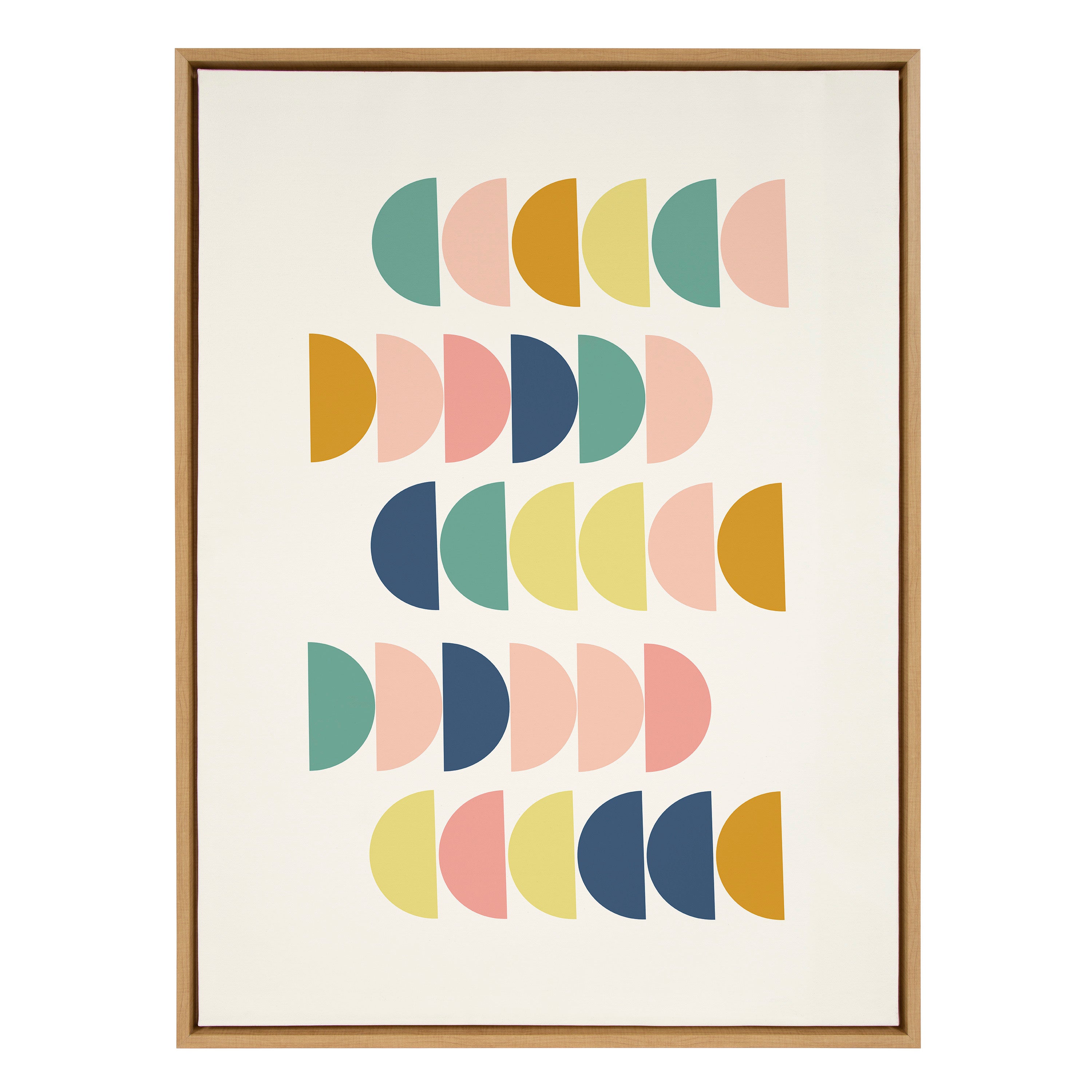 Sylvie Simple Shapes in Soft Colors Framed Canvas by Apricot and Birch