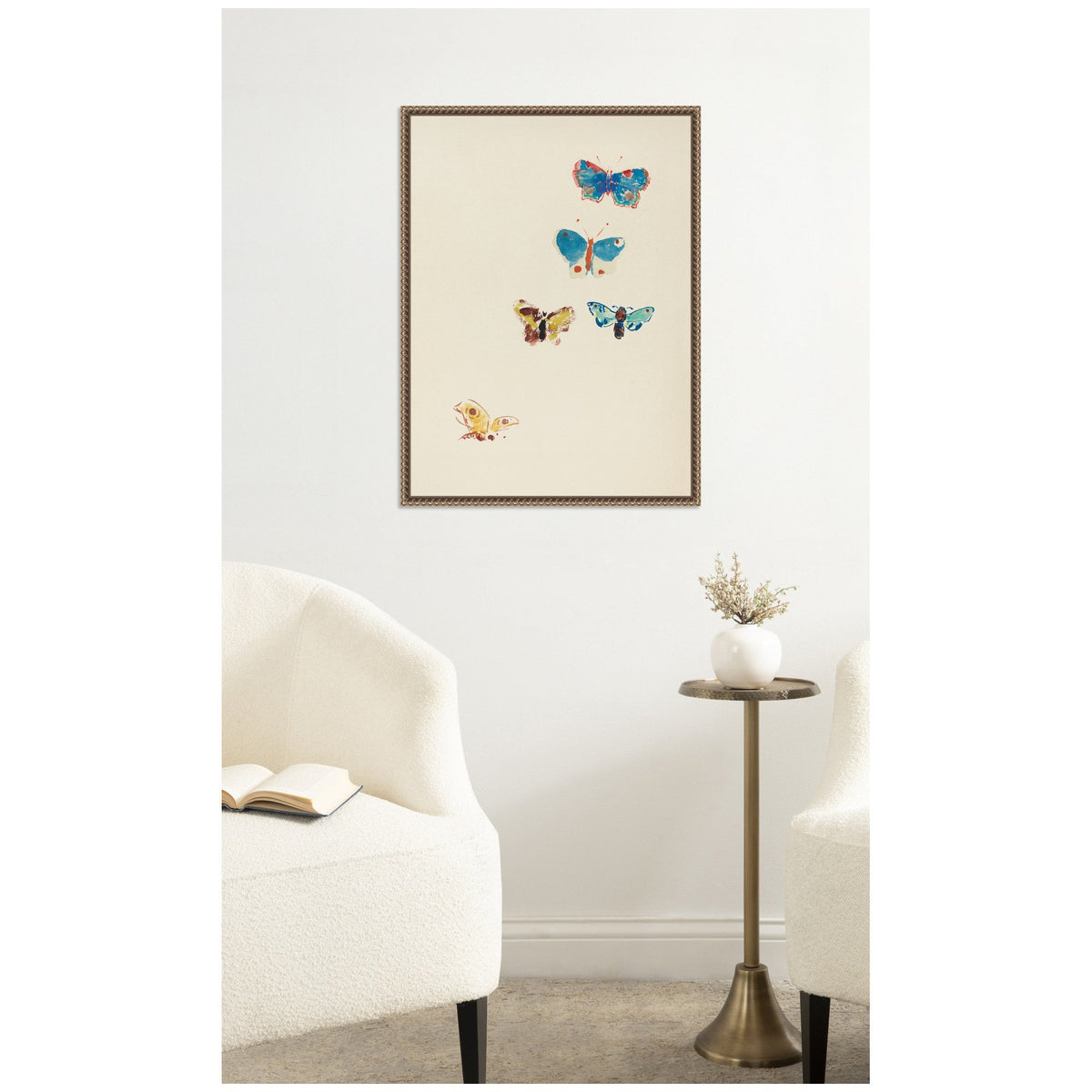 Five Butterflies 1912 Odilion Redon by Nostalgia Prints Framed Canvas Wall Art Print