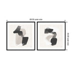 Abstract Neutral 01 & 02 2 Piece Framed Wall Art Print Set by Gabrielly Guedes