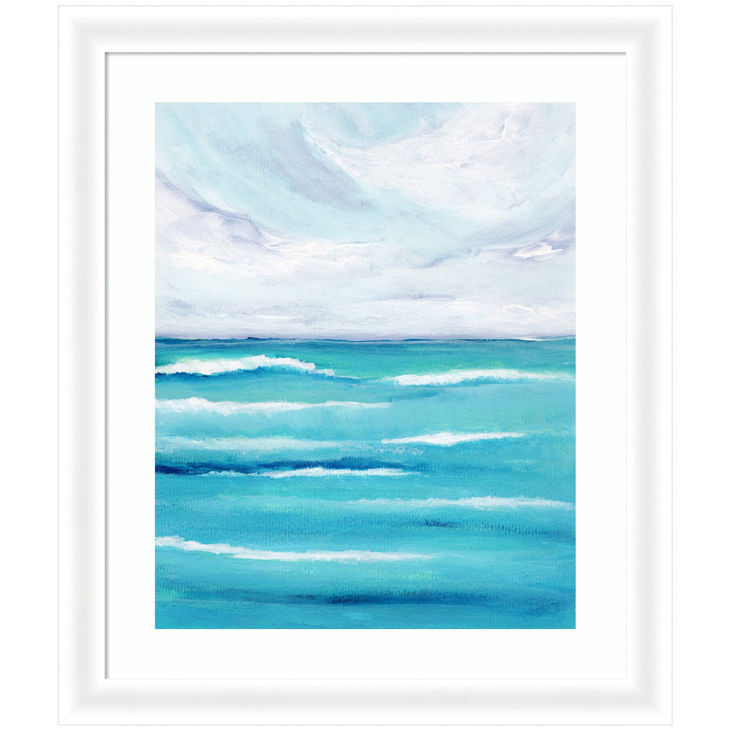 Framed Art Evening Ocean Waves by Nikita Jariwala