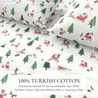 Turkish Cotton Christmas Flannel Sheet - Whittaker Collection