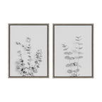 Sylvie Neutral Botanical 3 and 4 Soft White Framed Canvas by The Creative Bunch Studio