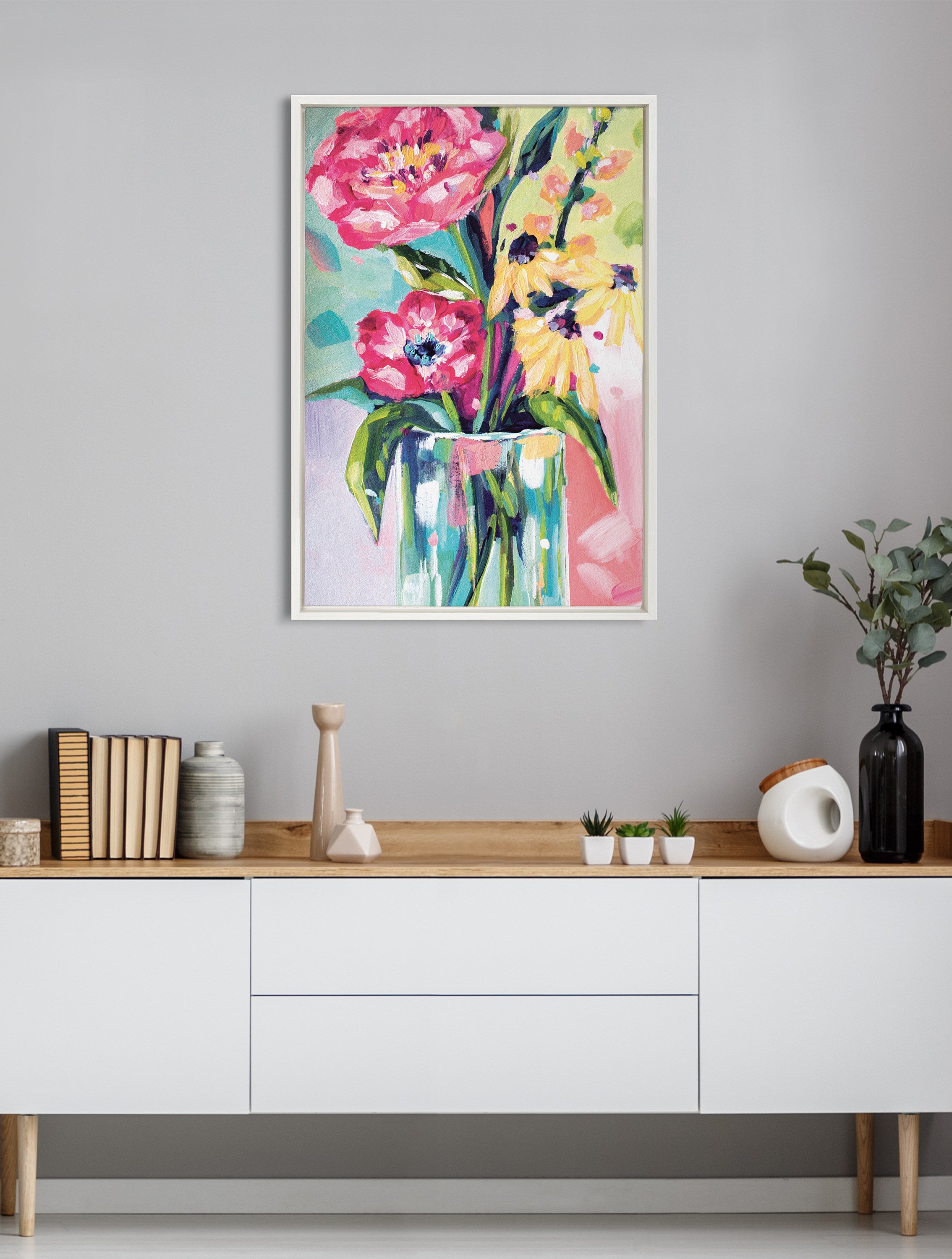 Sylvie Yellow Daisies Framed Canvas by Rachel Christopoulos