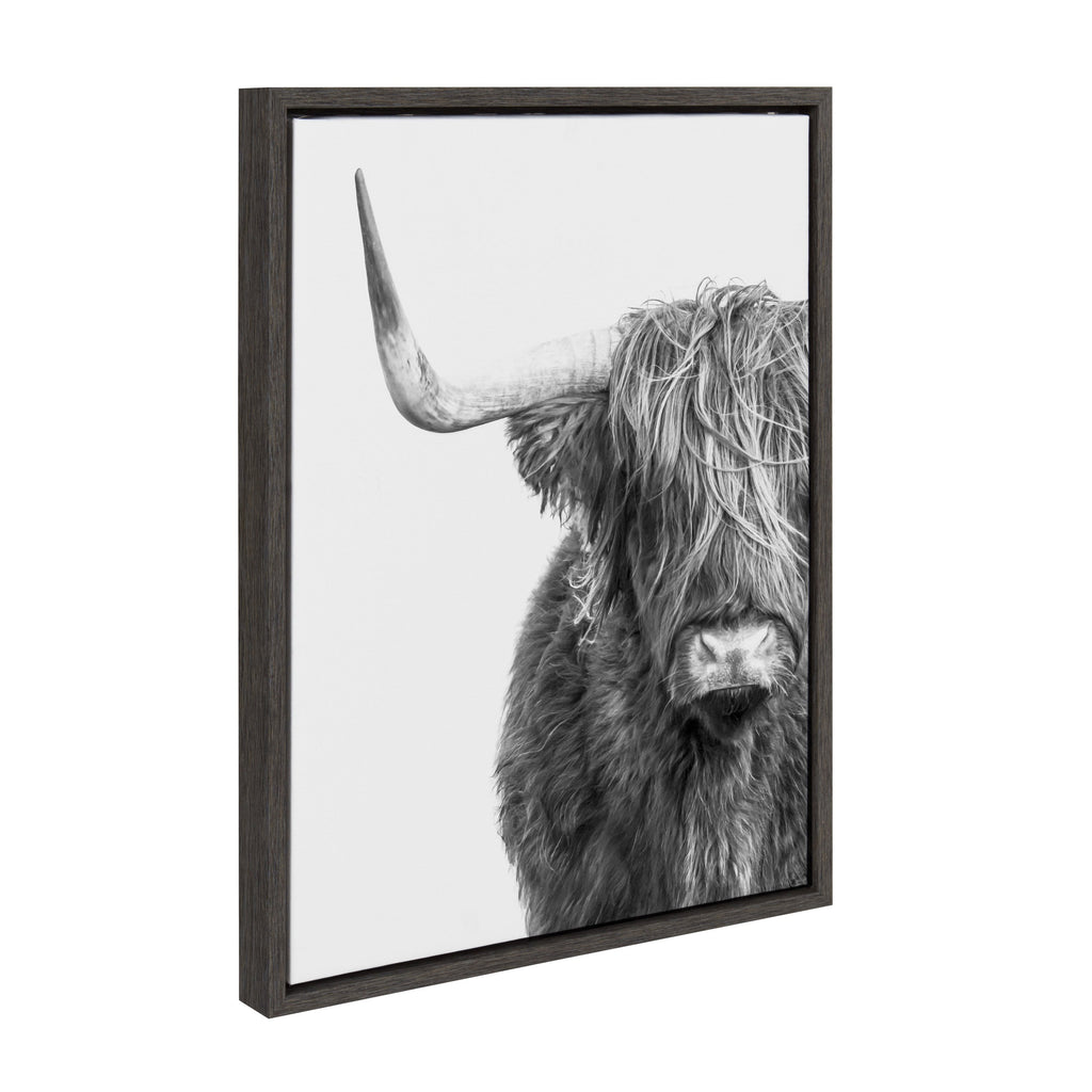 Sylvie Highland Cow Framed Canvas by Amy Peterson Art Studio
