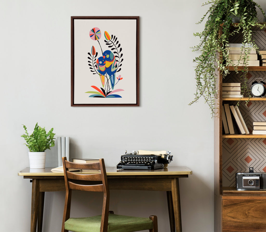 Sylvie Rainbow Lorikeet Framed Canvas by Rachel Lee of My Dream Wall
