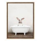 Sylvie Bunny in Rustic Bath Framed Canvas by Amy Peterson Art Studio