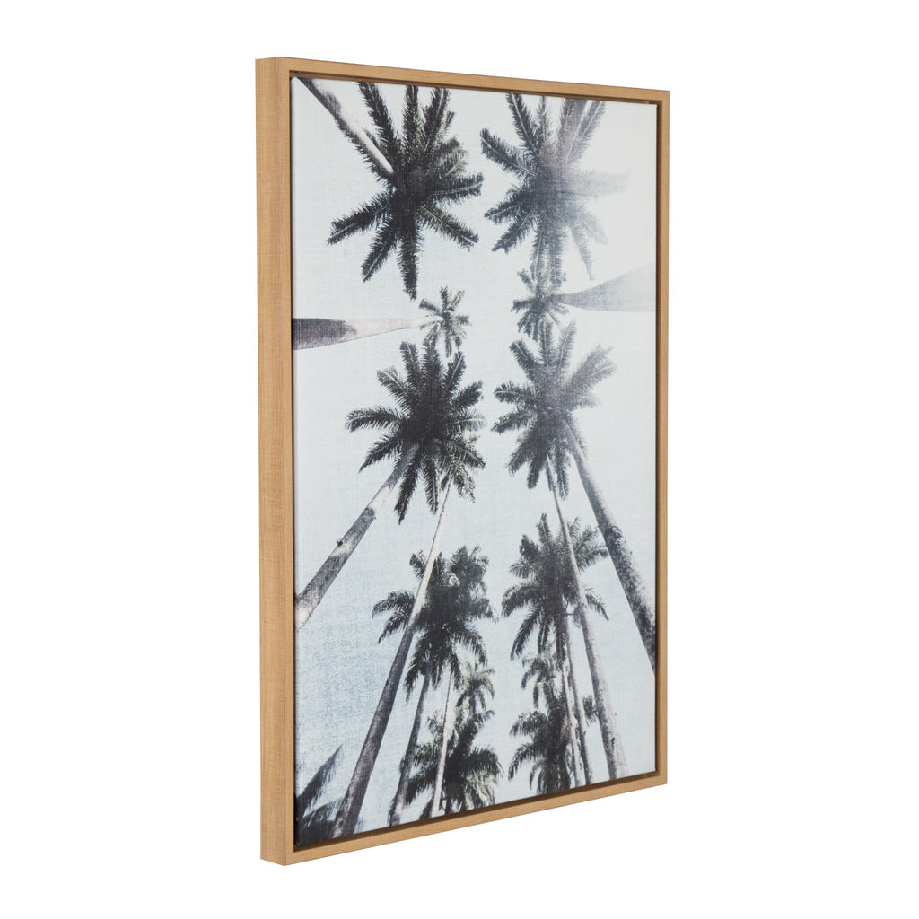 Sylvie Palm Tree Row Framed Canvas by Simon Te Tai