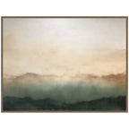 Sylvie Green Mountain Abstract I Horizontal Framed Canvas by Amy Lighthall