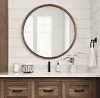 Hutton Round Wood Wall Mirror