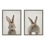 Sylvie Bunny Portrait and Bunny Tail Framed Canvas Art Set by Amy Peterson Art Studio
