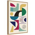 Sylvie MCM Retro Abstract Patttern Framed Canvas by Rachel Lee