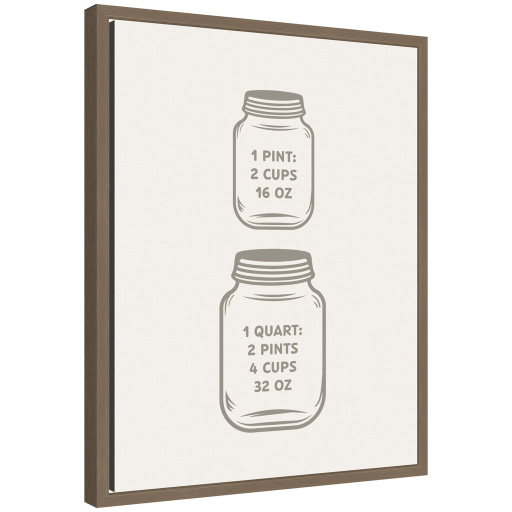 Kitchen Conversion Charts Pint Quart by The Creative Bunch Studio Framed Canvas Wall Art Print