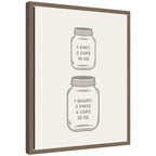 Kitchen Conversion Charts Pint Quart by The Creative Bunch Studio Framed Canvas Wall Art Print