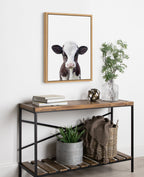 Sylvie Baby Cow Portrait Framed Canvas by Amy Peterson