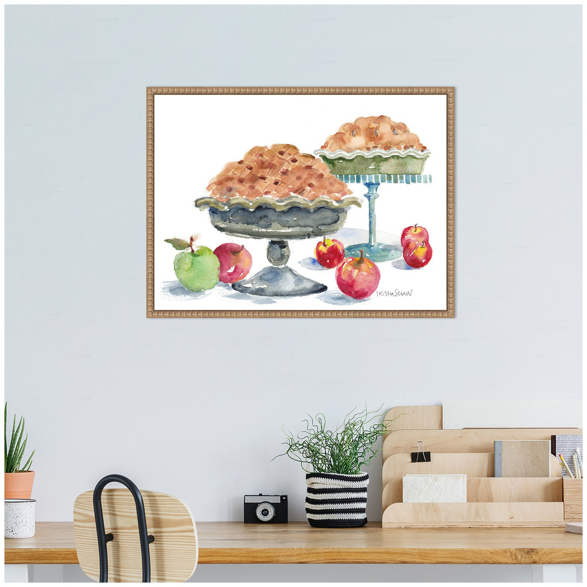 Sylvie 2 Apple Pies With Fruit Framed Canvas by Patricia Shaw