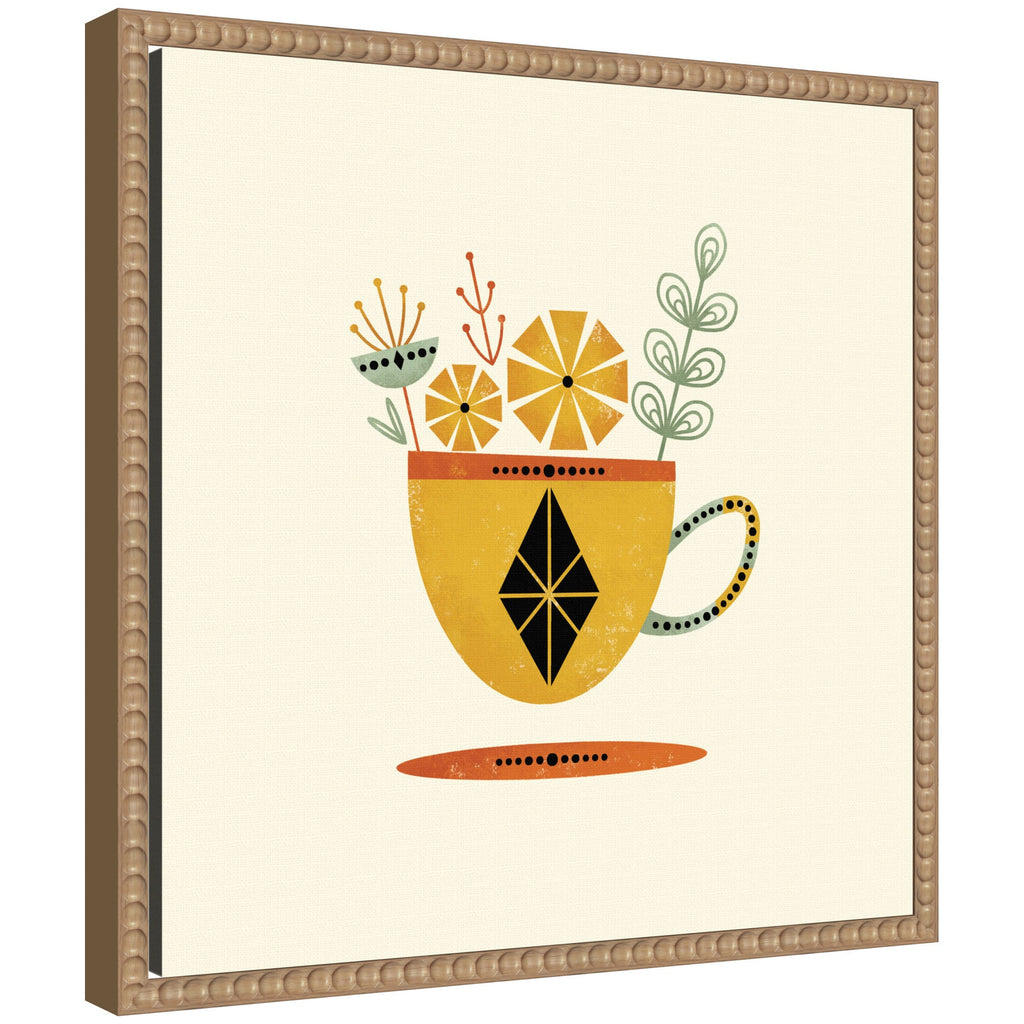 Sylvie Yellow Cup Framed Canvas by Amber Leaders