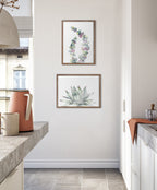 Blake Eucalyptus 2 Branches Framed Printed Glass by Emily Marie Watercolors