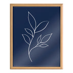 Blake Modern Blue Botanical Line Sketch Print 3 Framed Printed Glass by The Creative Bunch Studio
