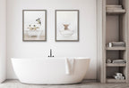 Blake Penguins Bathroom Framed Printed Glass by Amy Peterson Art Studio