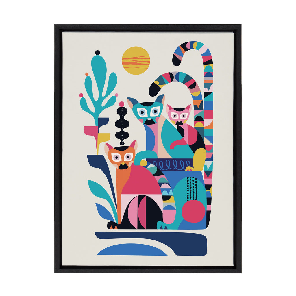 Sylvie Mid Century Modern Lemur Framed Canvas by Rachel Lee of My Dream Wall