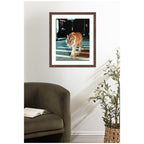 Framed Art Tiger in the City at Night 2 by Michael Schauer