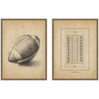 Vintage Football 2 Piece Framed Canvas Wall Art Set by The Creative Bunch Studio