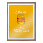 Blake Call Me Old Fashioned Yellow Framed Printed Glass by The Creative Bunch Studio