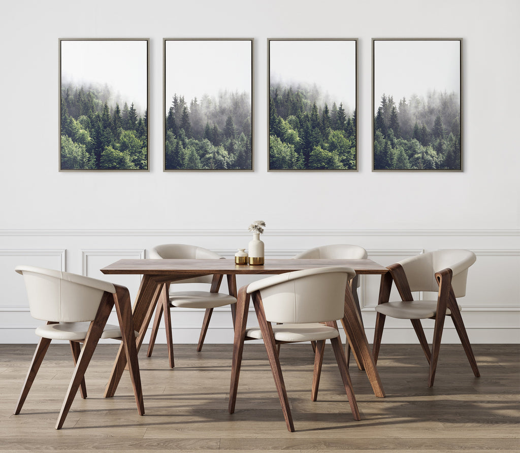 Sylvie Lush Green Forest on a Foggy Day Framed Canvas Set by The Creative Bunch Studio