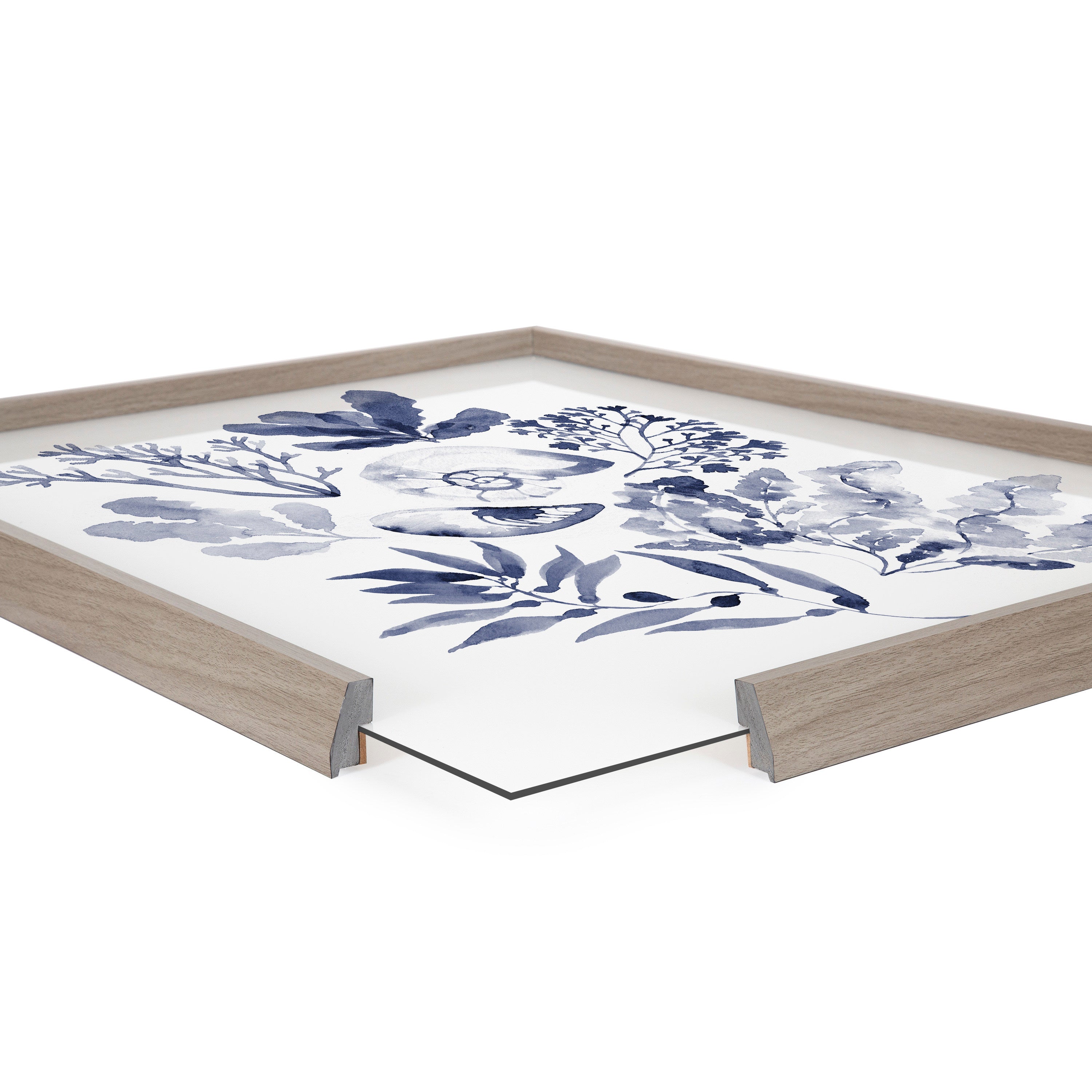 Blake Indigo Shells Framed Printed Acrylic by Sara Berrenson