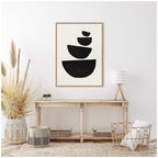 Sylvie Black Geometric Abstract 1 Framed Canvas by July Art Prints