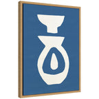 Sylvie Ceramic Blue Beige 1 Framed Canvas by Rocket Jack