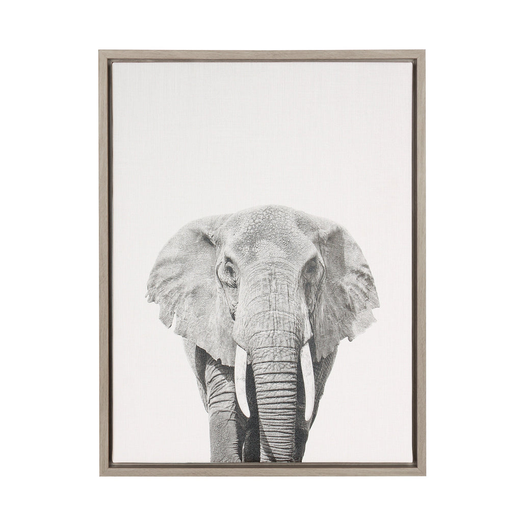 Sylvie Elephant Framed Canvas by Simon Te of Tai Prints