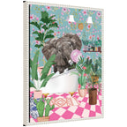Sylvie Maximalist Bathroom Elephant Bubblegum Framed Canvas by Honey Island Studio