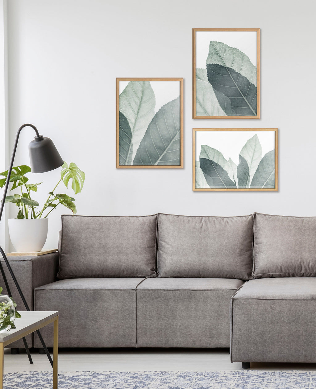 Blake Modern Green Leaf Botanical II Framed Printed Glass by The Creative Bunch Studio
