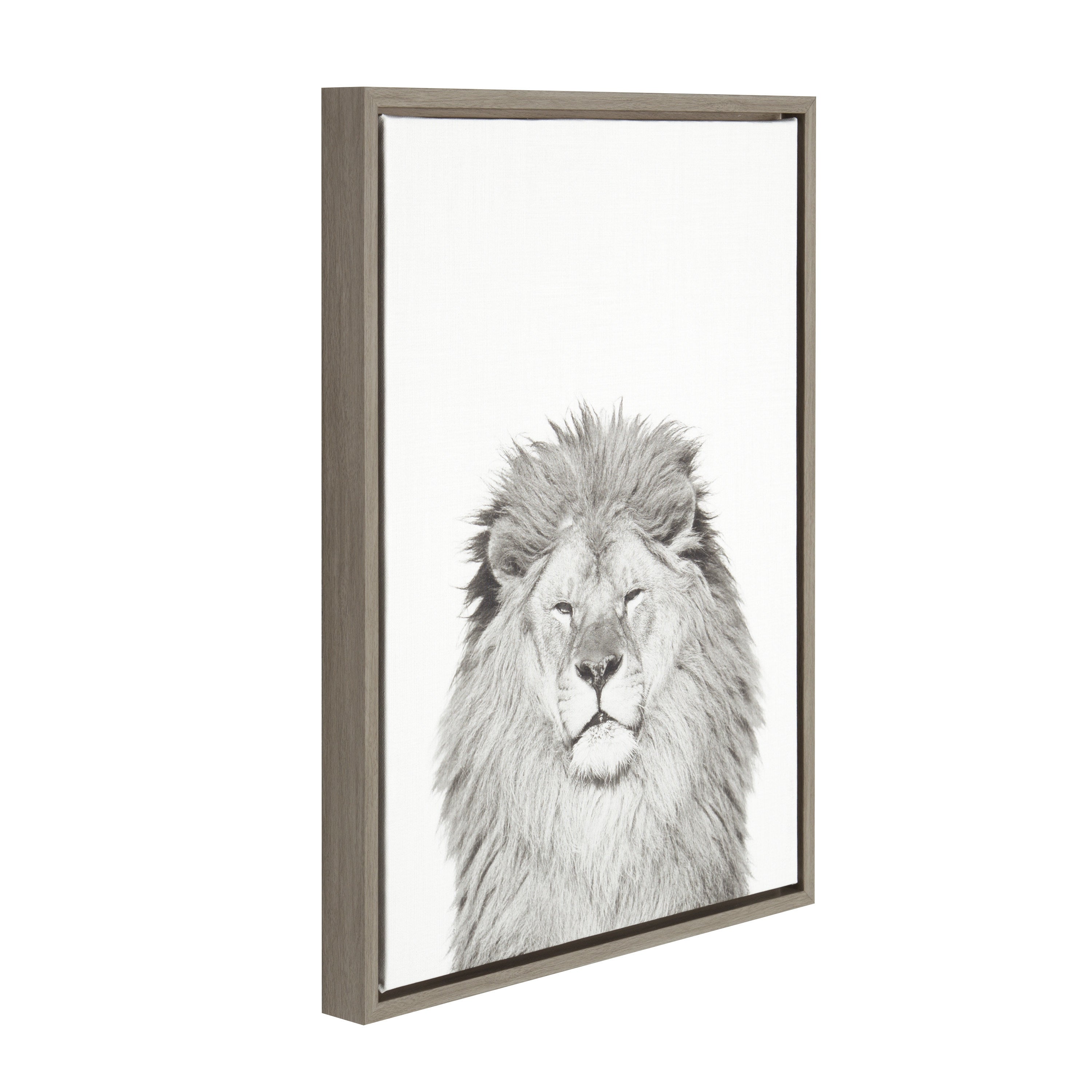 Sylvie Lion Framed Canvas by Simon Te Tai