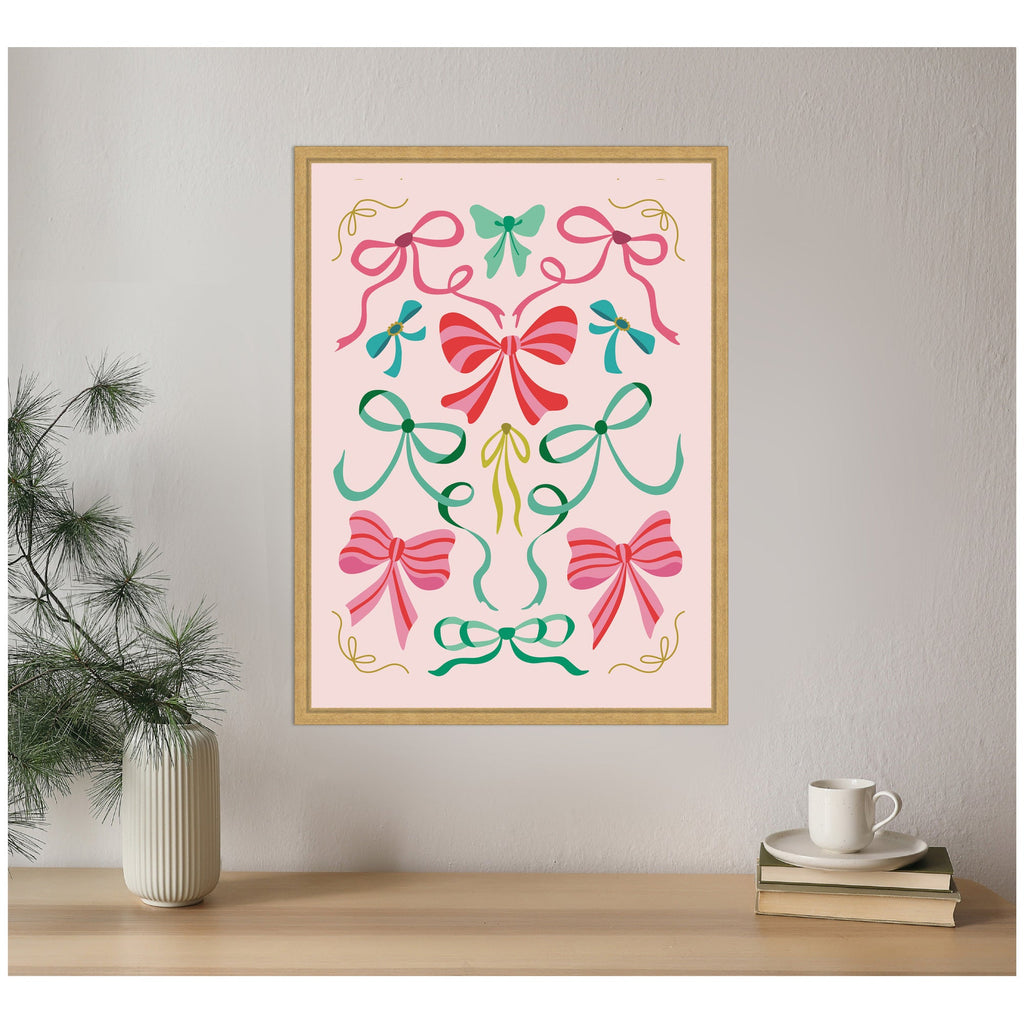 Sylvie Framed Canvas Christmas Bows by Rachel Lee