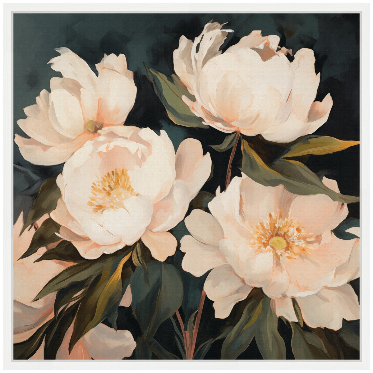 Sylvie Beautiful Painterly Floral Bouquets 2 Framed Canvas by The Creative Bunch Studio