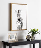 Sylvie Baby Zebra Framed Canvas by Amy Peterson