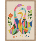 Sylvie Ducks and Wildflowers Framed Canvas by Rachel Lee