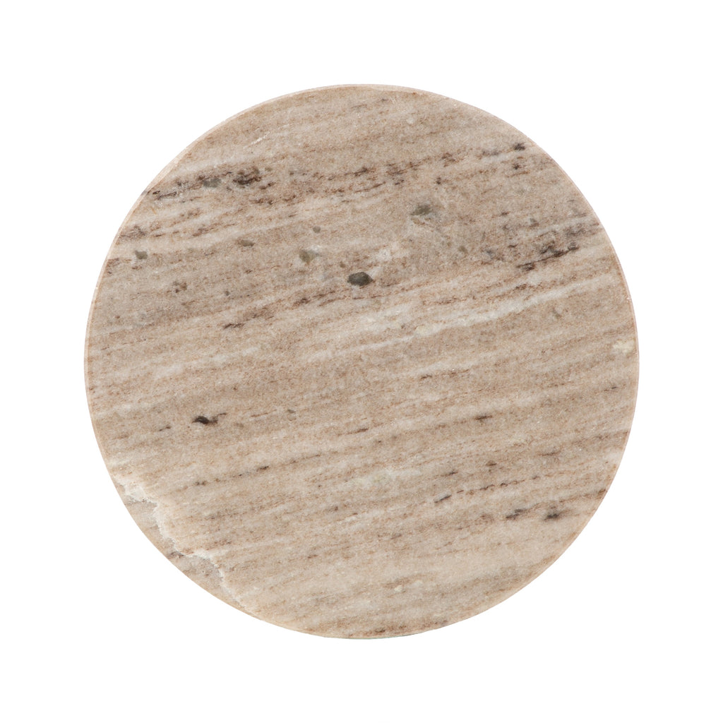 Baronet Round Marble and Metal Table