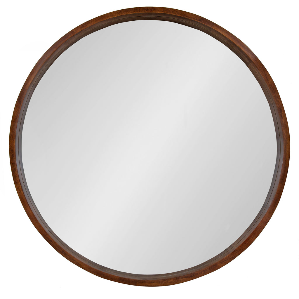 Hutton Round Wood Wall Mirror