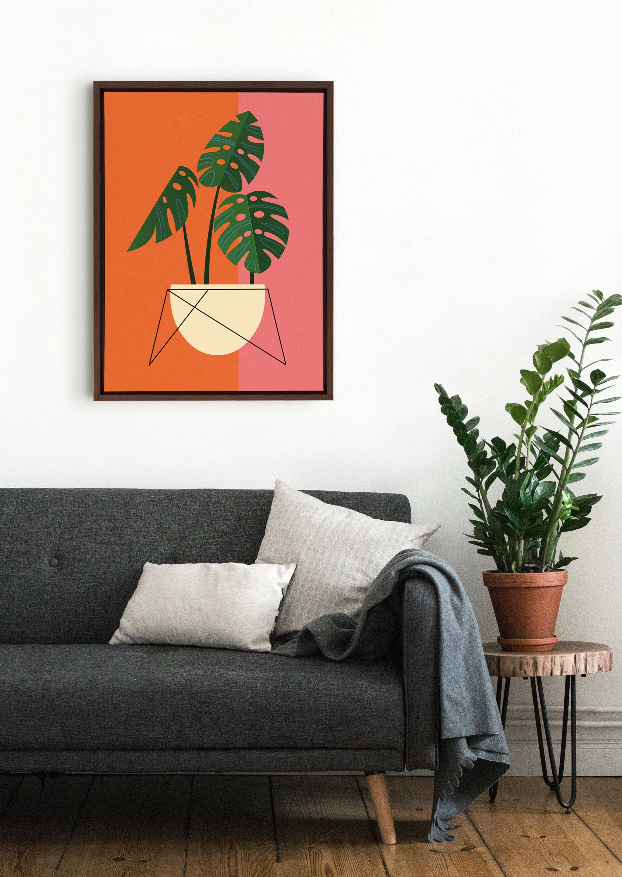 Sylvie Monstera Framed Canvas by Amber Leaders Designs