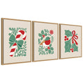 Sylvie Christmas Icons - 3 Piece Framed Canvas Art Set by Dominique Vari