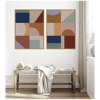 Modern Bohemian Pattern 2 Piece Framed Canvas Wall Art Set by The Creative Bunch Studio
