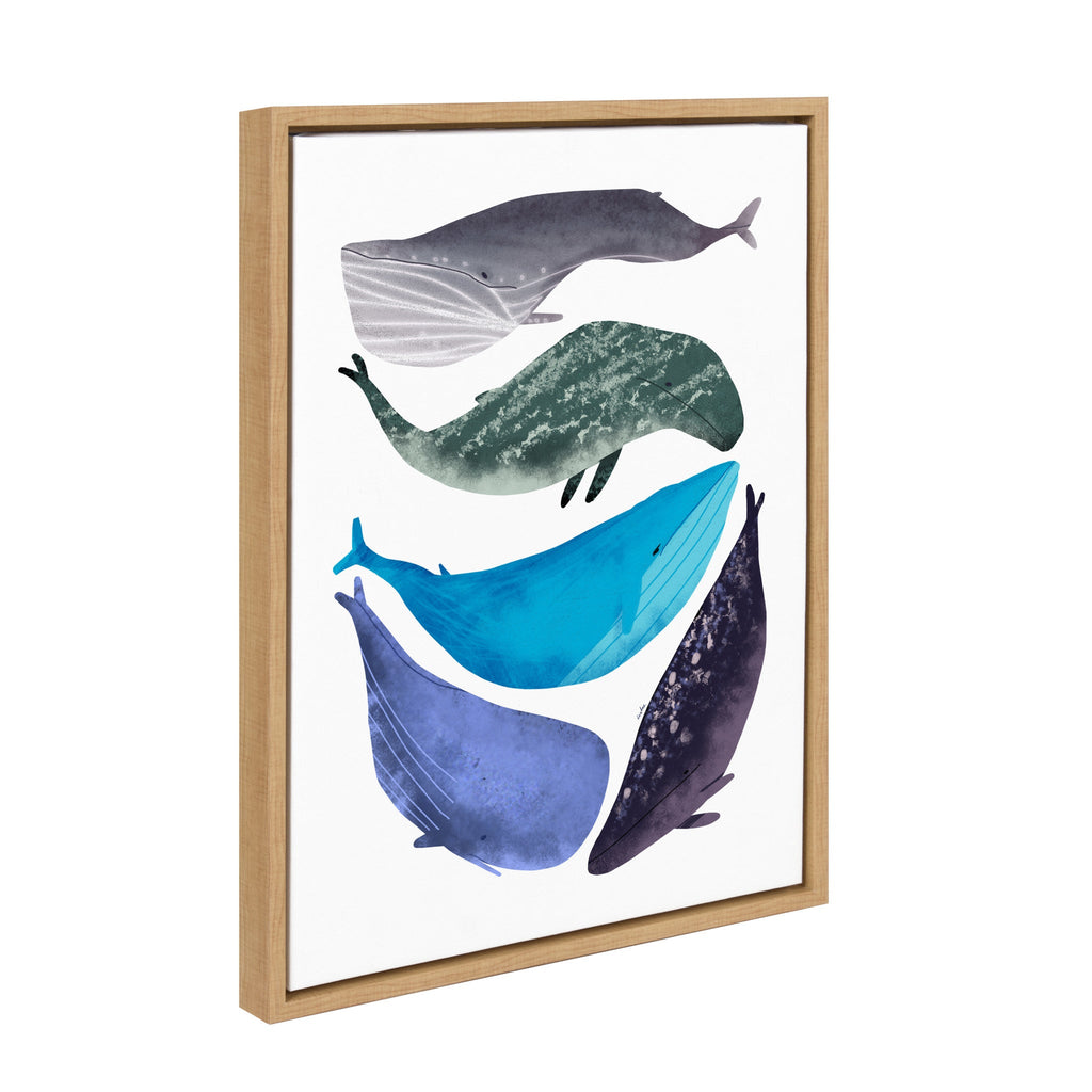 Sylvie Whales Framed Canvas by Lida Larina