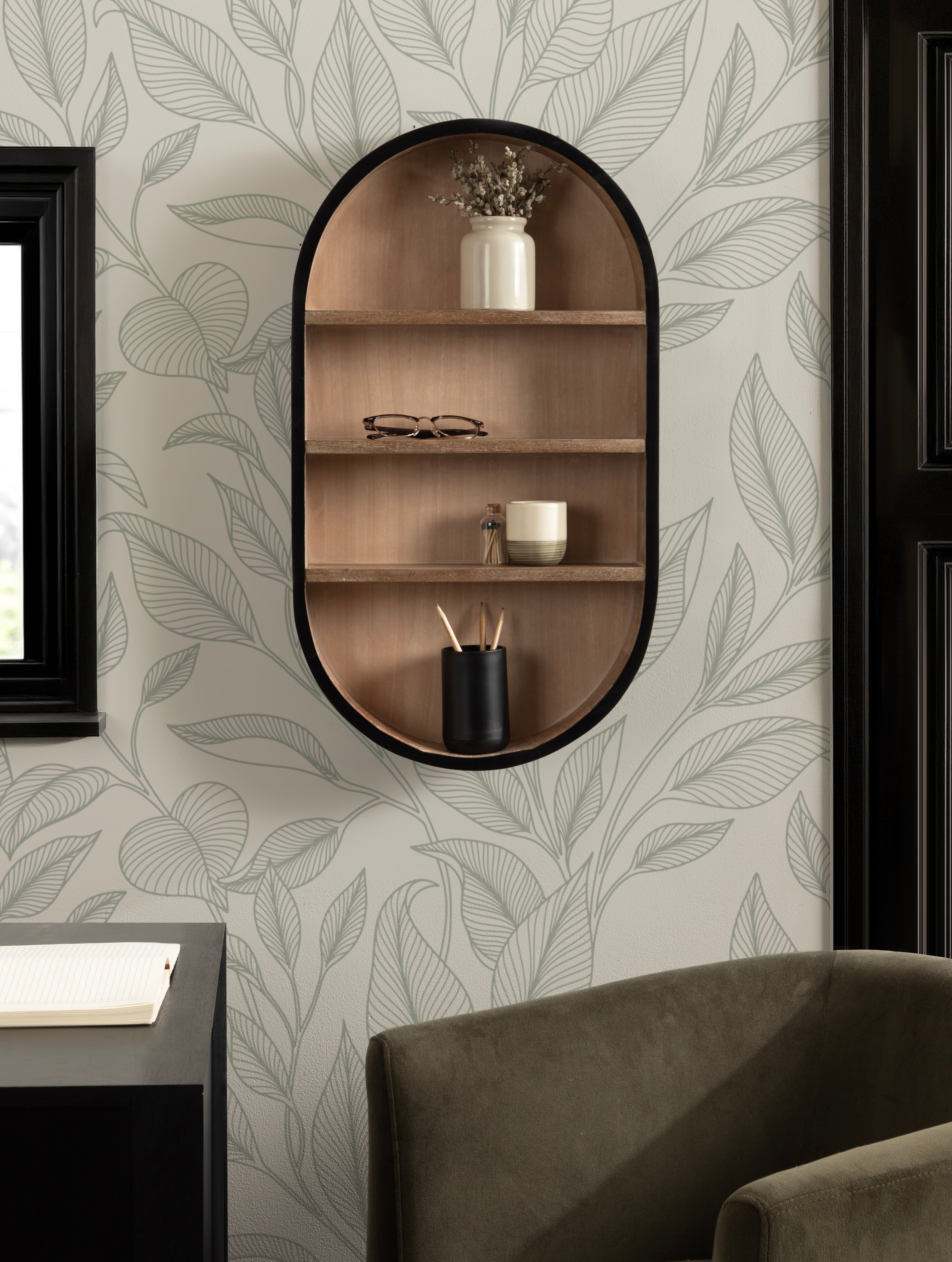 Hutton Wood Capsule Wall Shelf